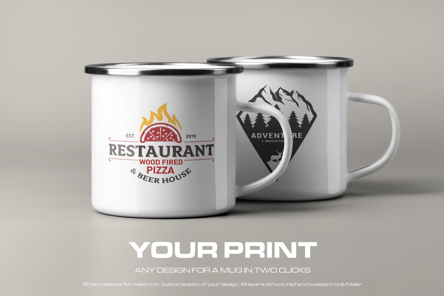 7 Mockups of Enamel Metal Mug