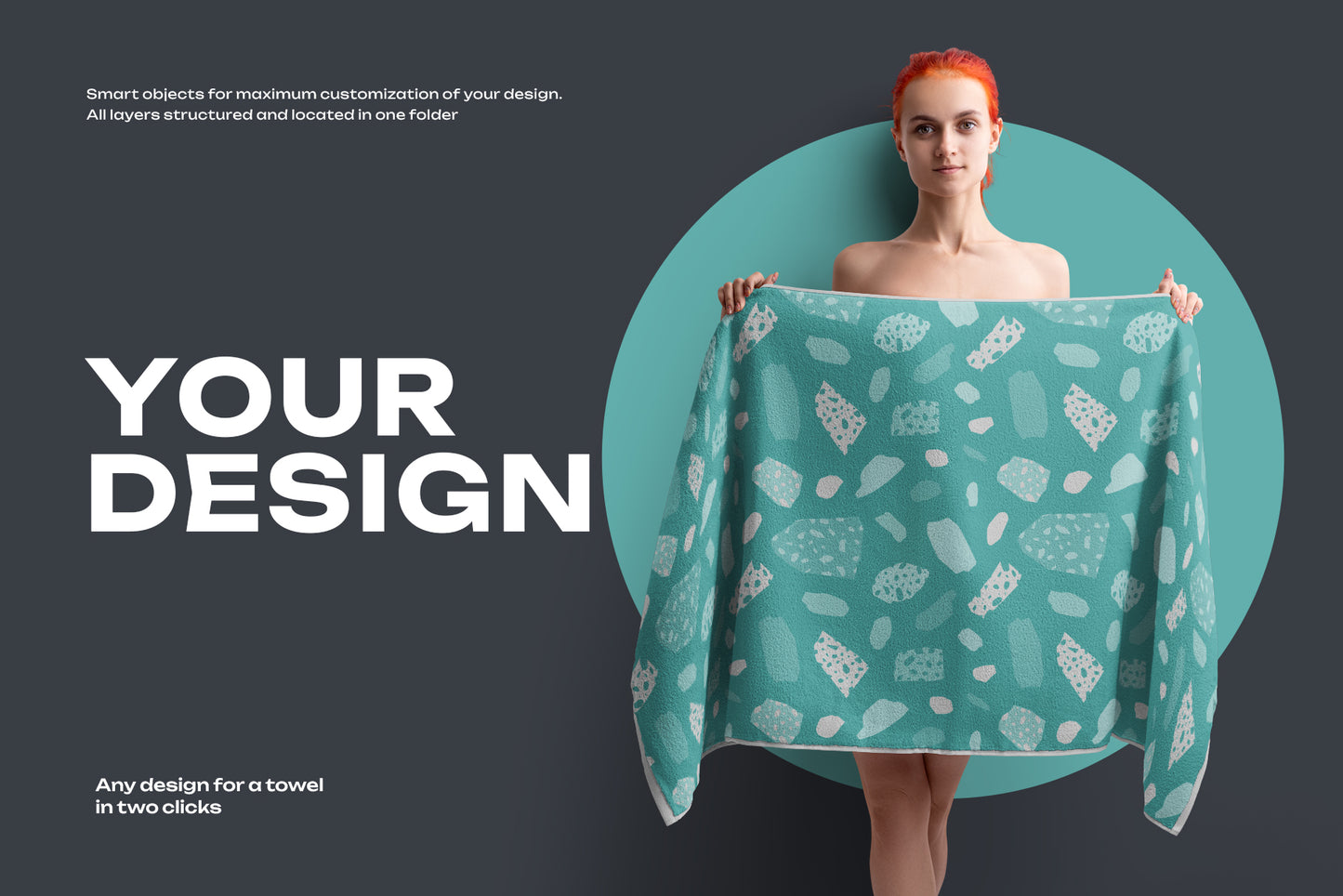 6 Mockup of a Large Bath / Beach Towel. Vol.2