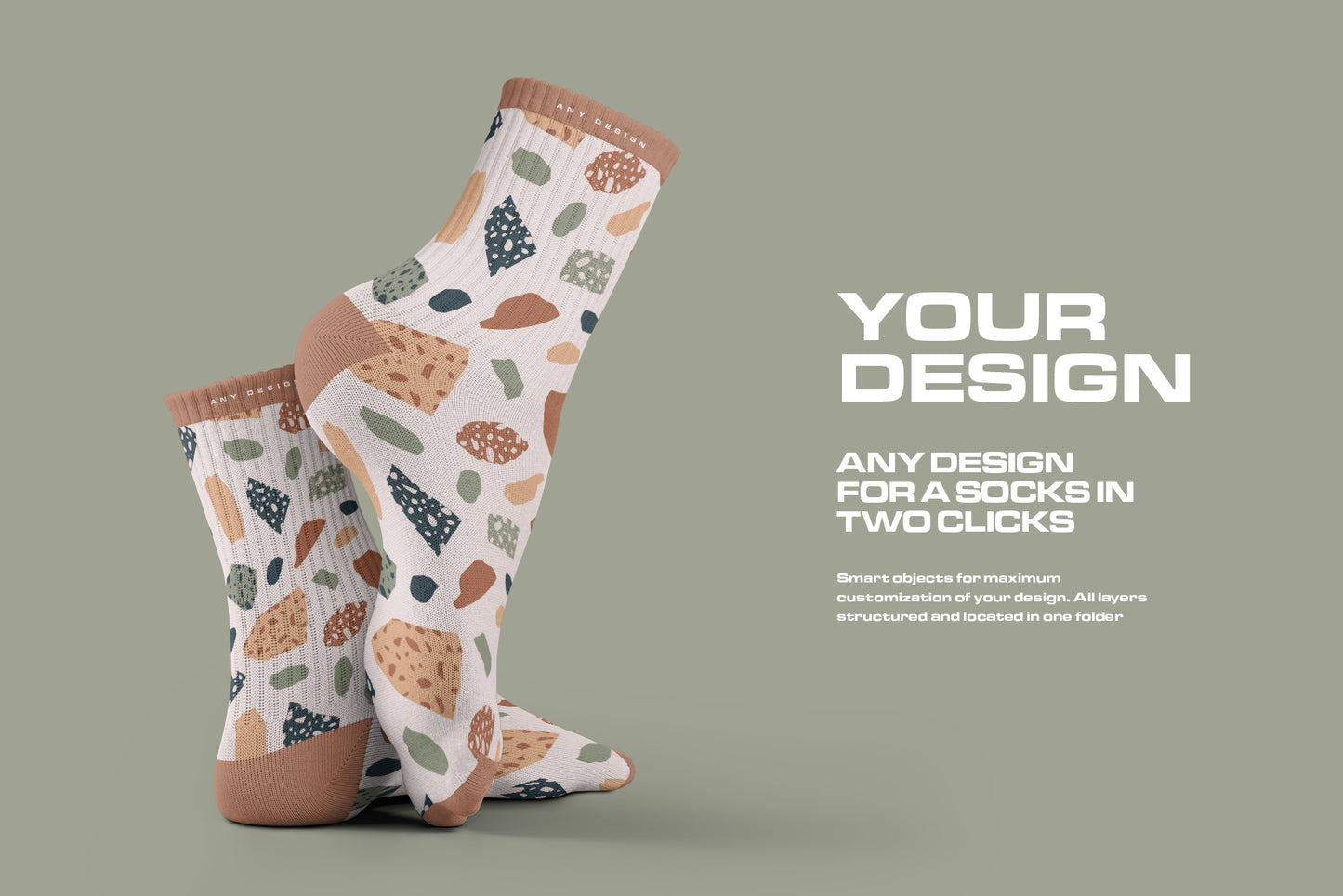 7 Mockups Medium Socks in the 3D Style