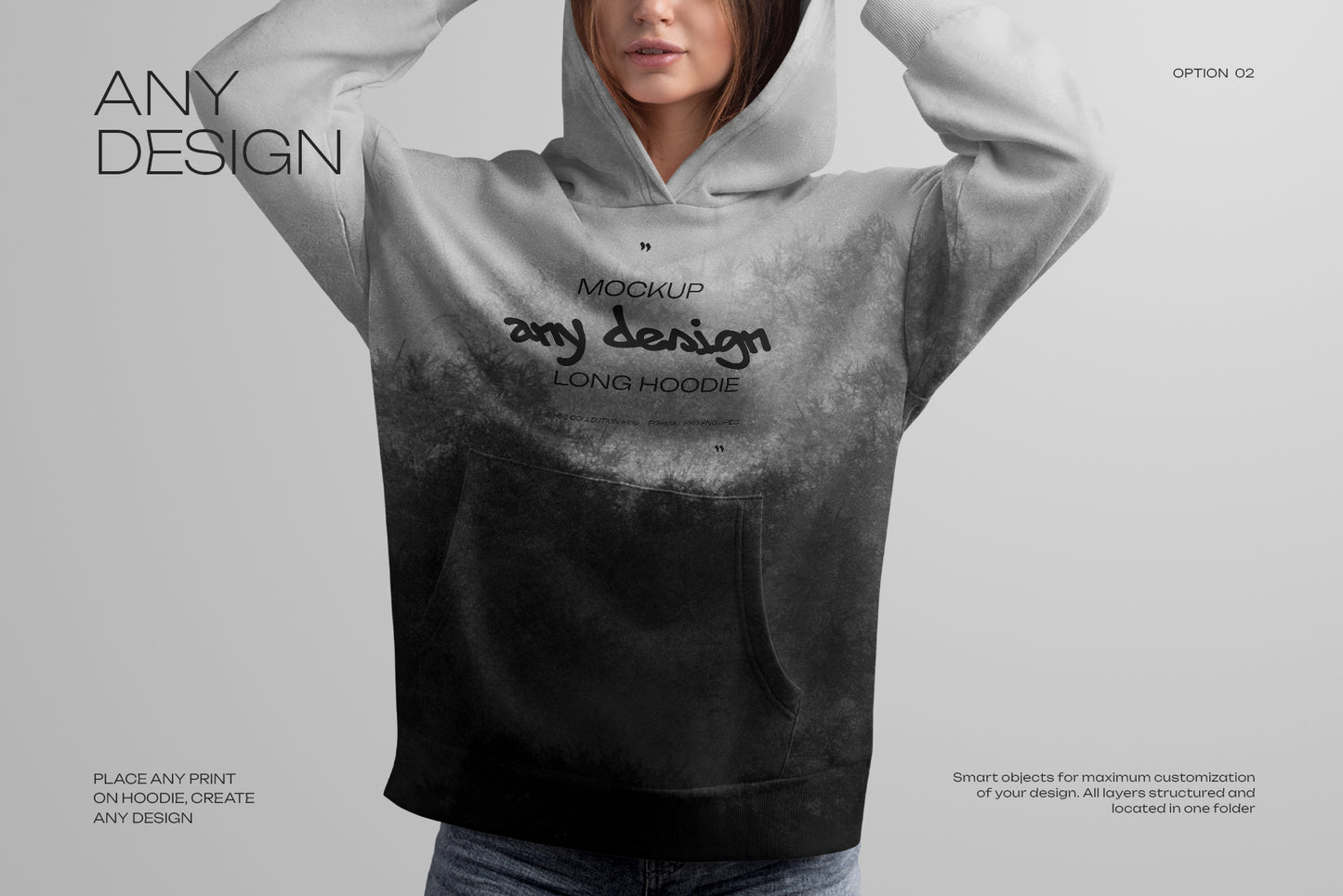 4 Mockups Woman Oversize Long Hoodie. vol.03