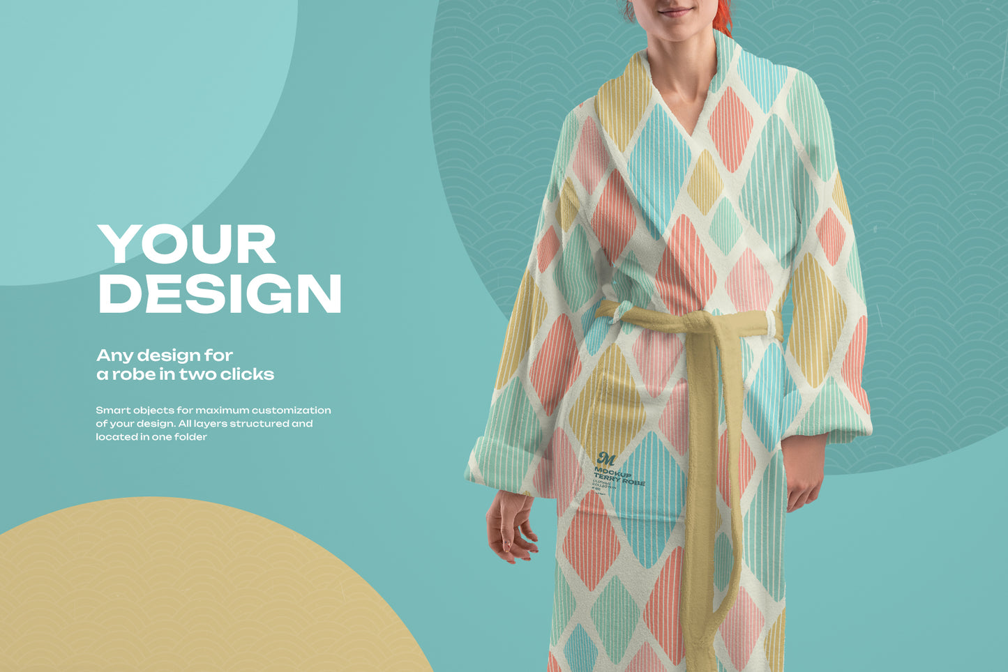 5 Mockups of a Terry Long Robe
