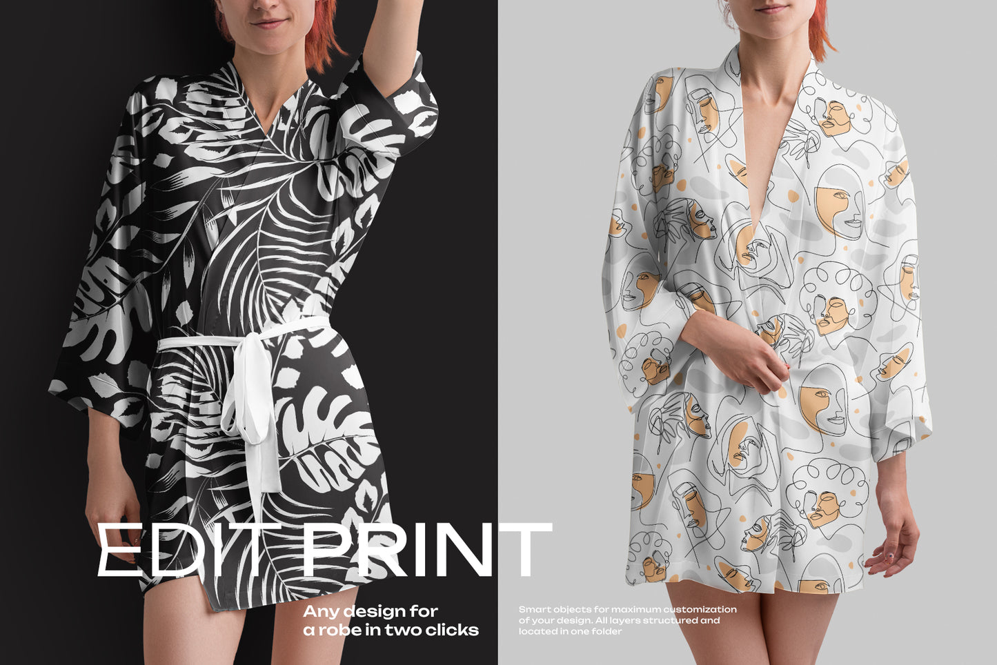 6 Mockups of a Silk Robe. Vol 02