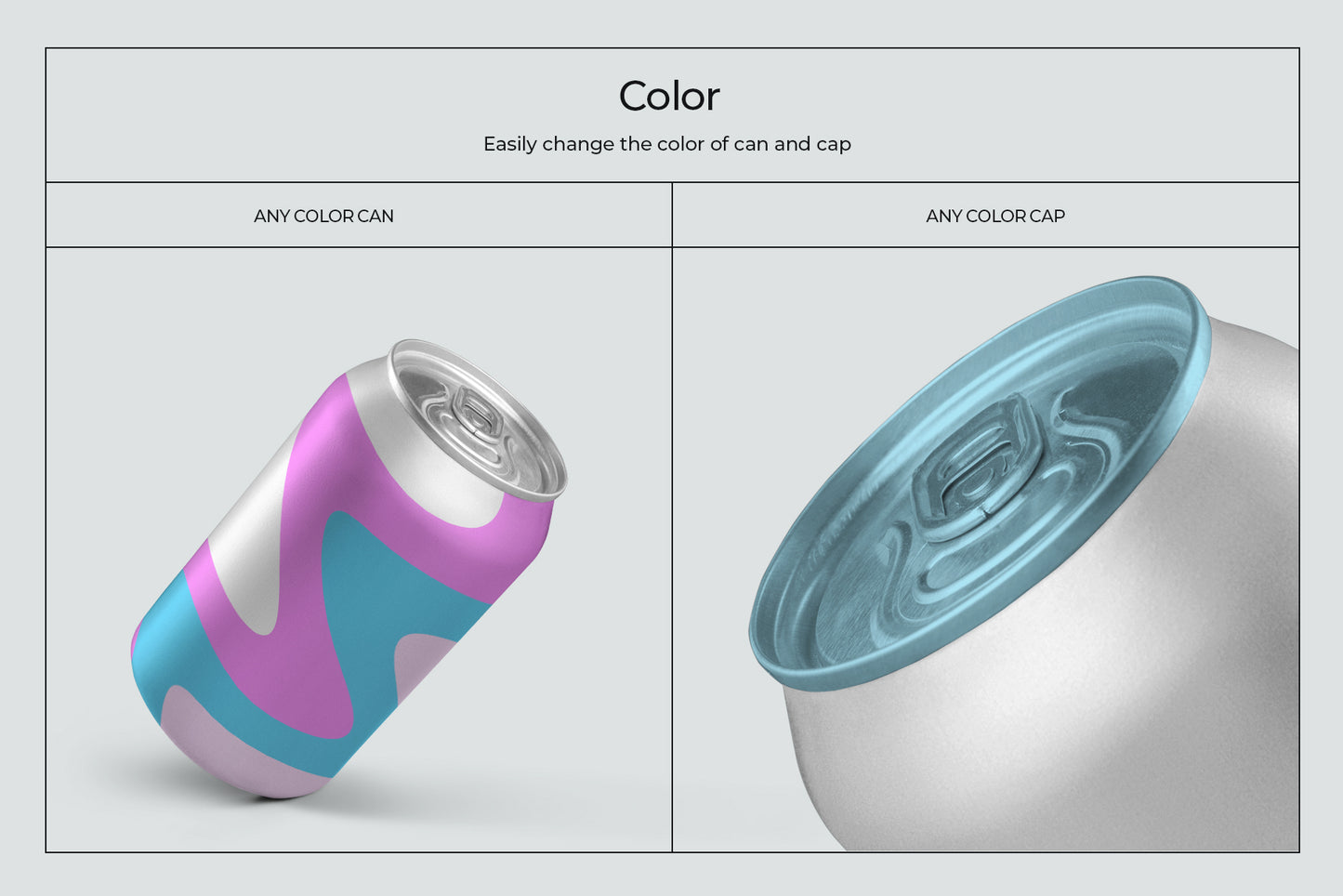8 Mockups Aluminium Can.