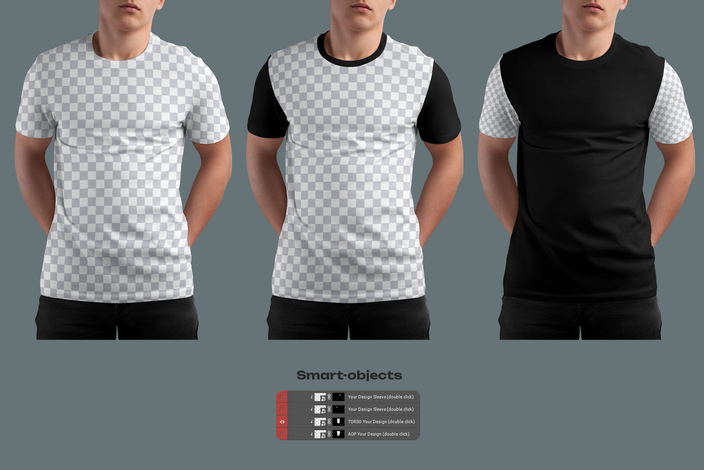 5 Mockups Man T-Shirt