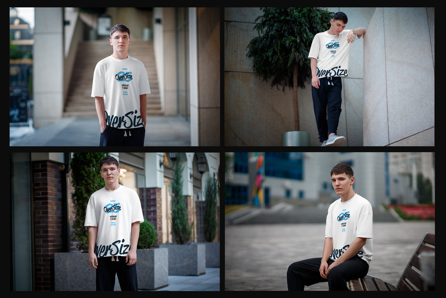 8 Oversized T-shirt Mockup. Urban Style