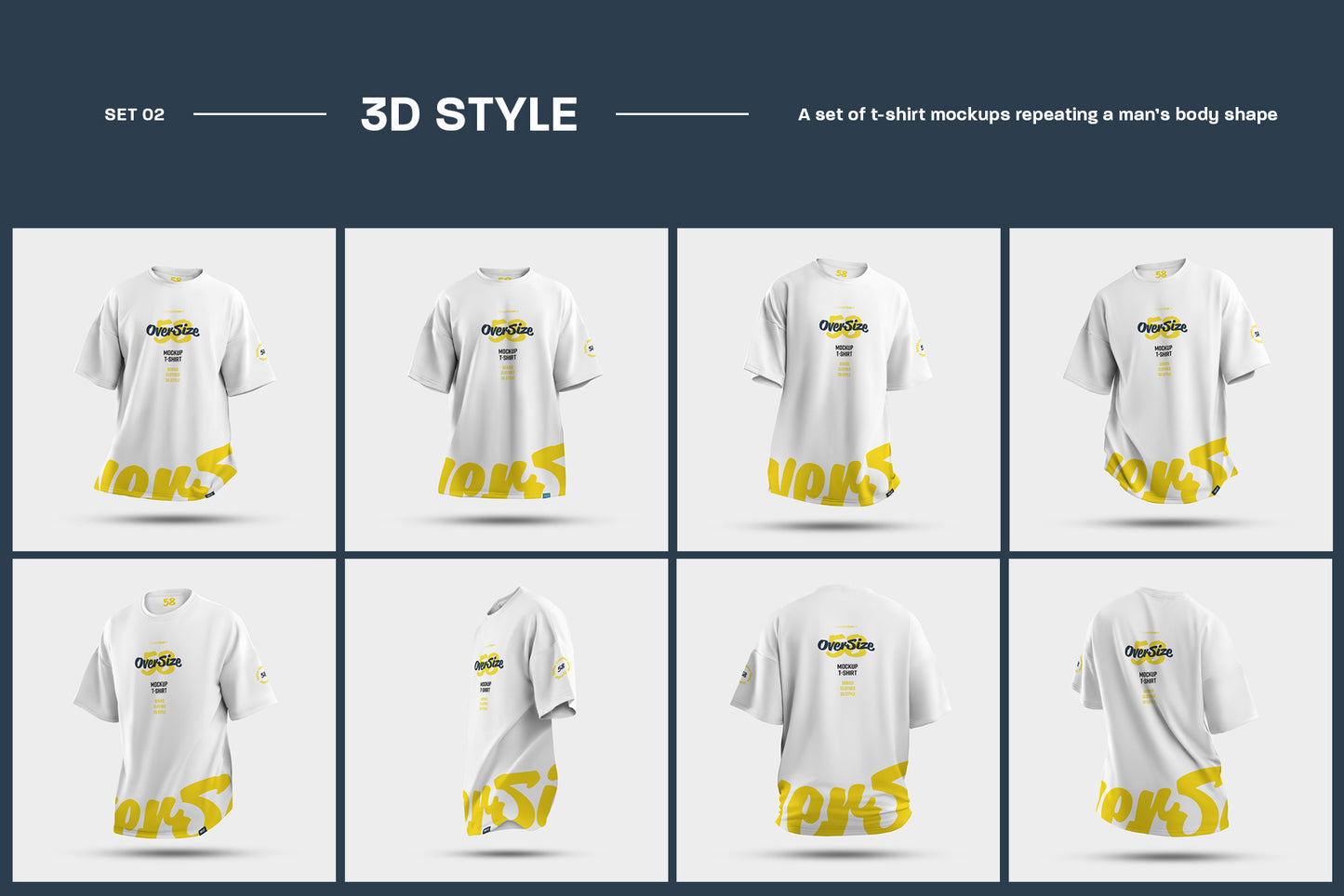 24 Oversize T-Shirt Mockup – Man/3D/Subjects ( Collection #6 )