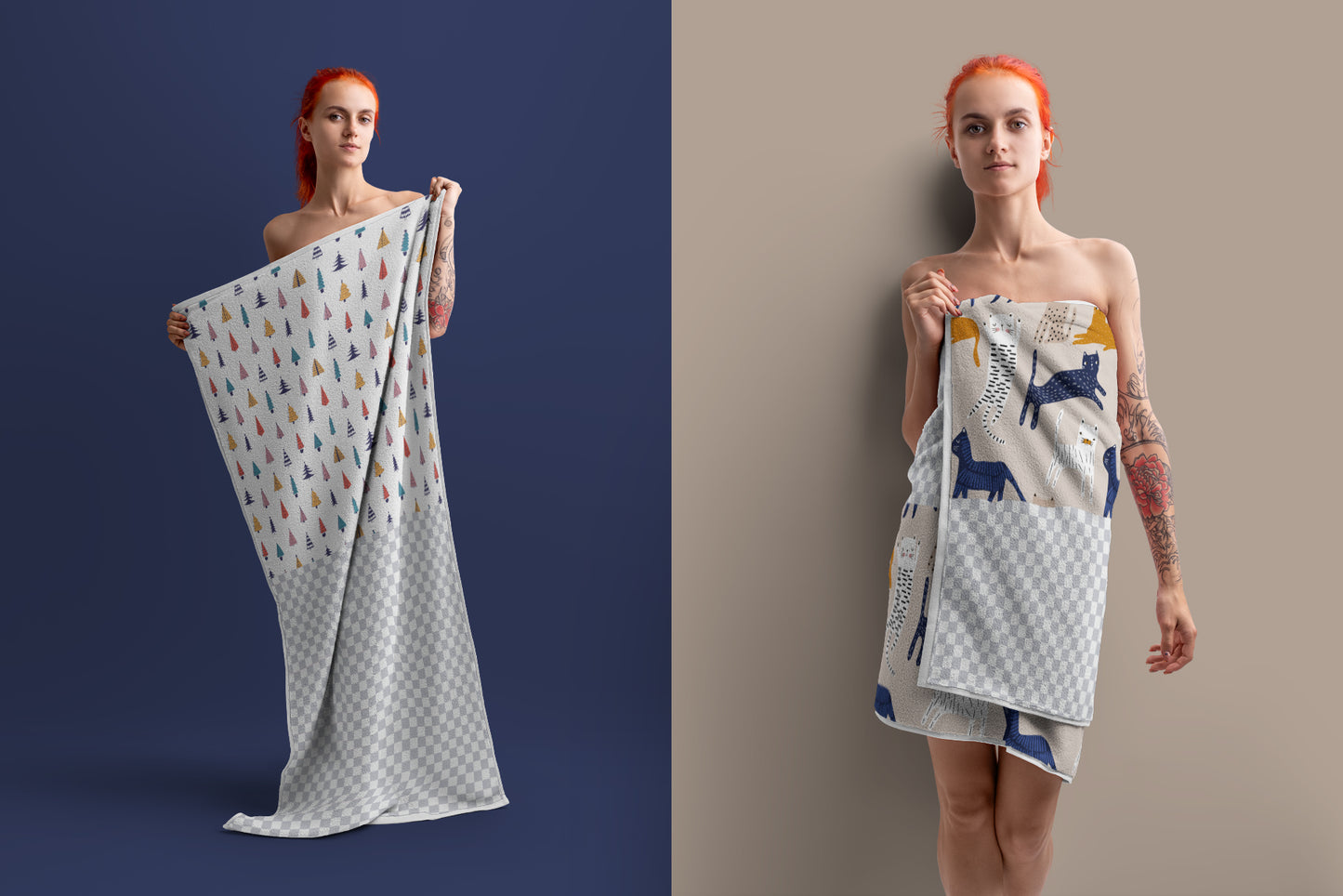 6 Mockup of a Large Bath / Beach Towel. Vol.2