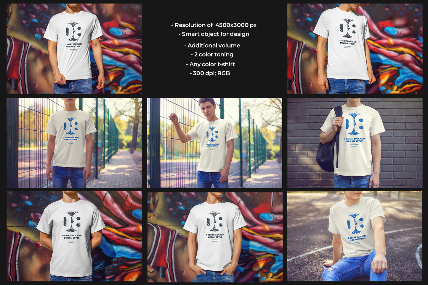 8 Mockups T-Shirts on the Man