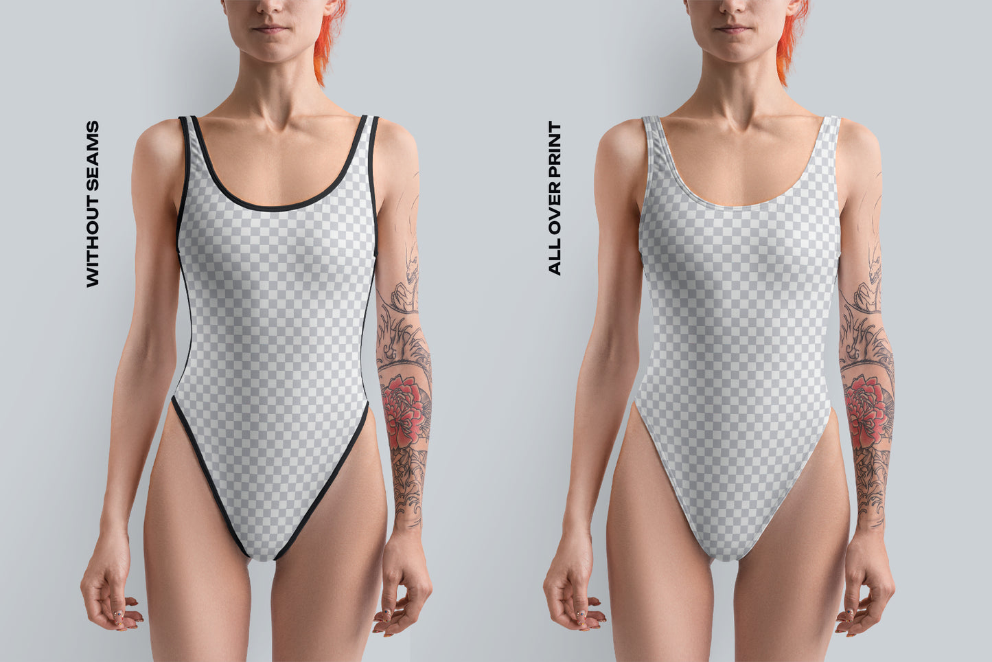 6 Mockups of a One Piece Sports Women's Swimsuit