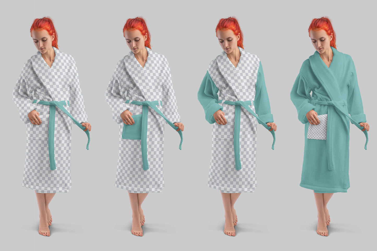 5 Mockups of a Terry Long Robe