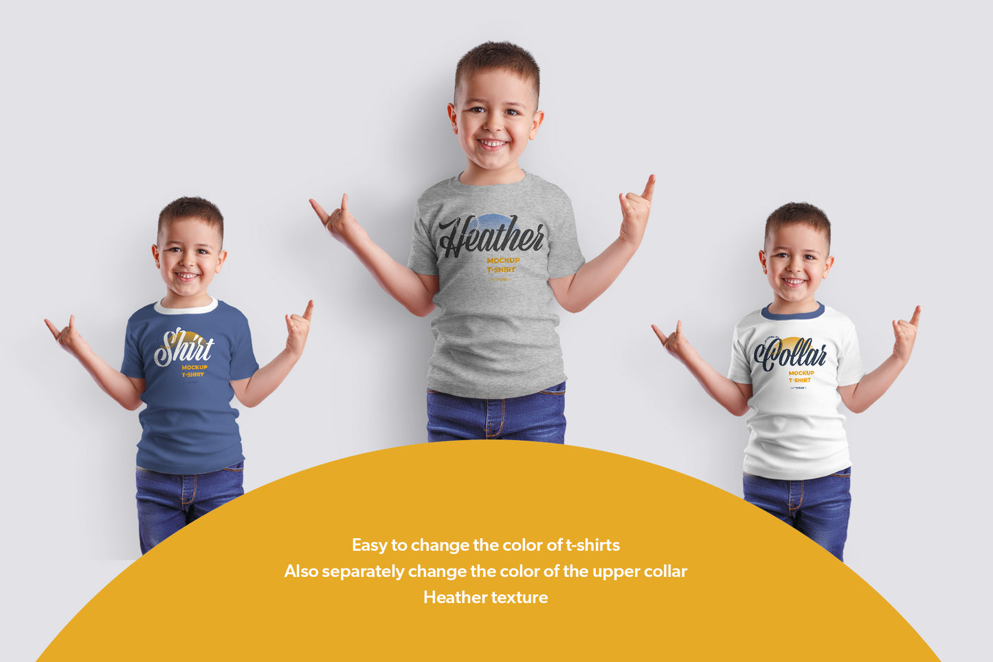 8 Mockups Kids Boy T-shirt