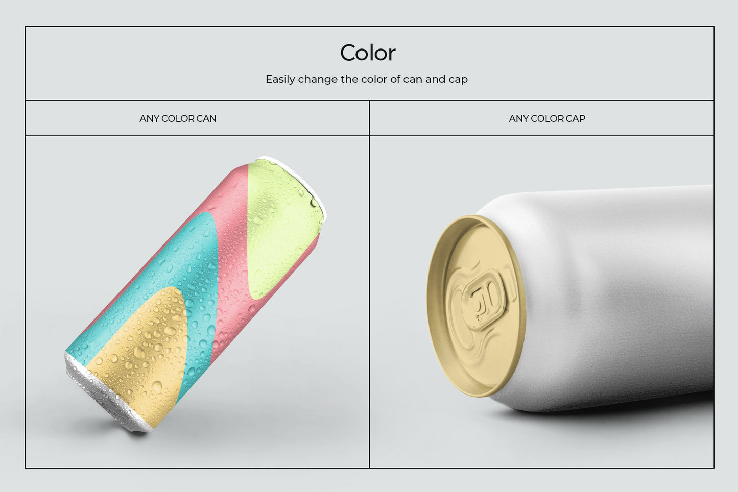 10 Mockups Aluminium Can 500 ml