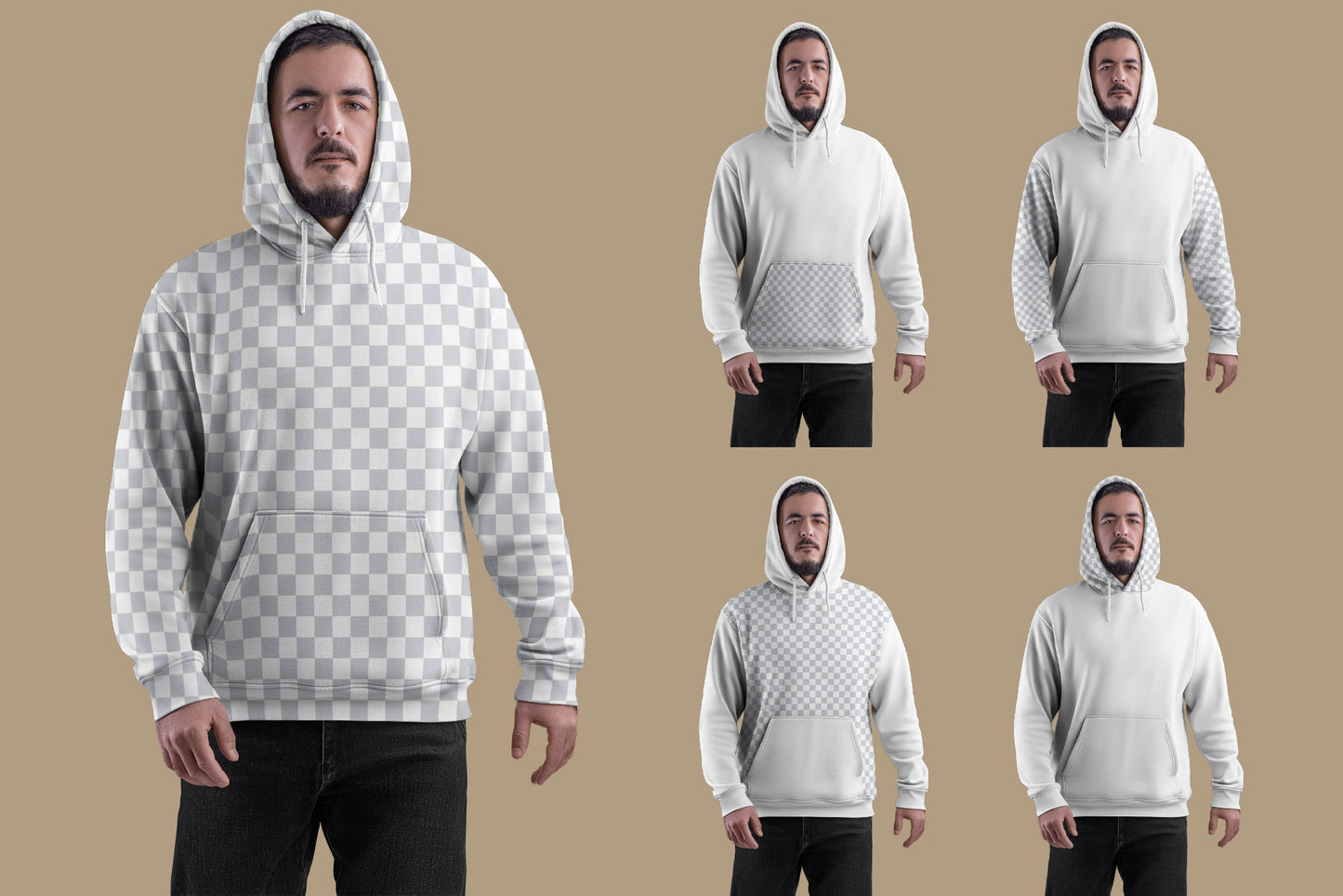 4 Mockups Oversize Hoodie. Front and Back