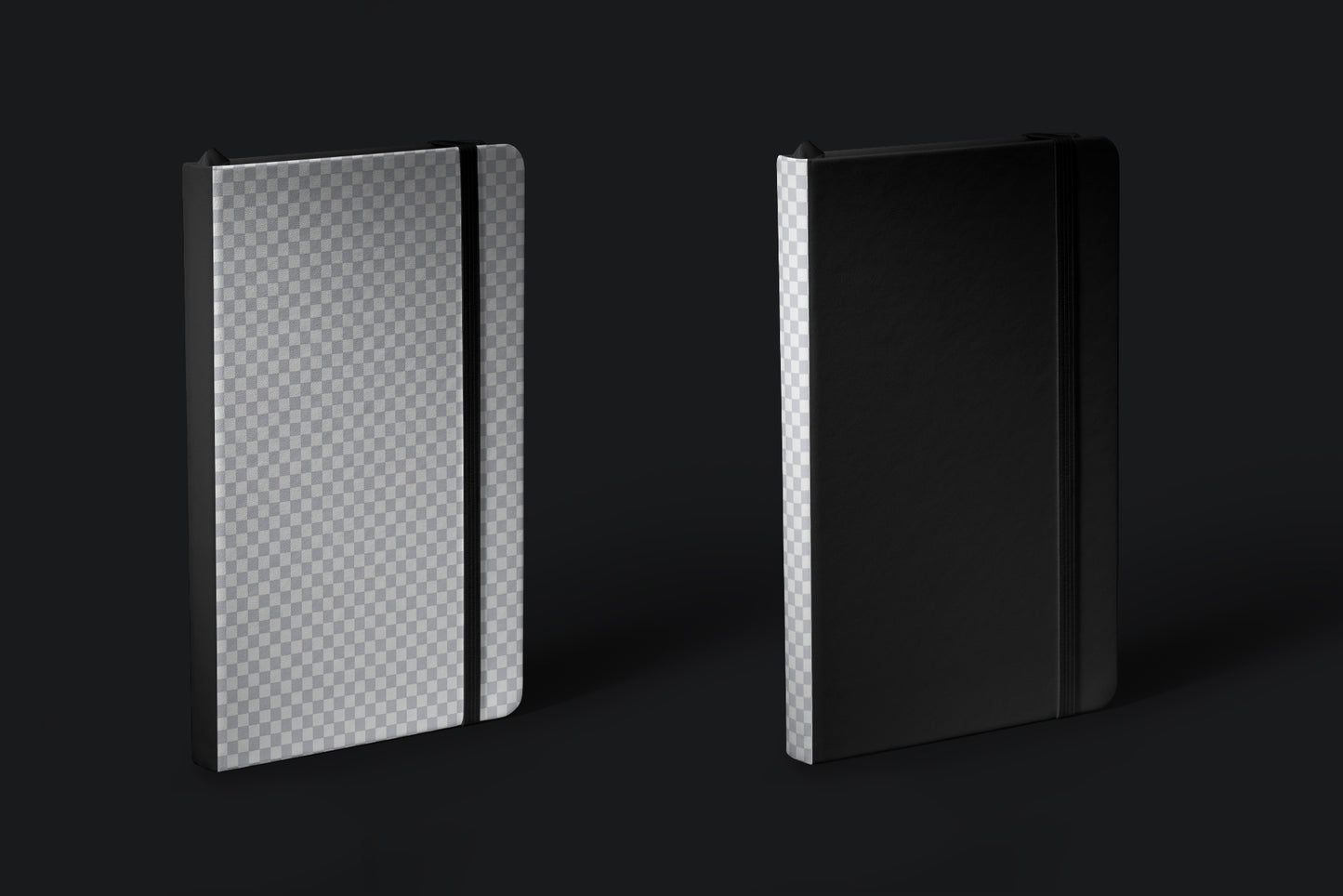 6 Mockups of Classic Notebook with Band and Hard Cover vol.2