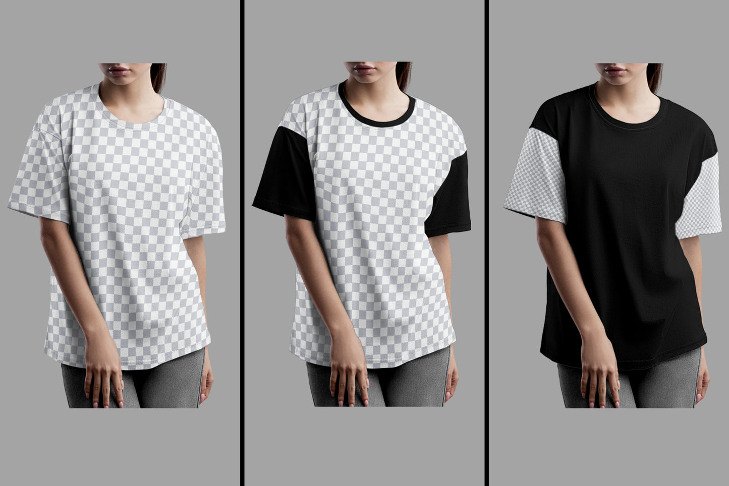 5 Mockups Woman Oversize T-Shirt