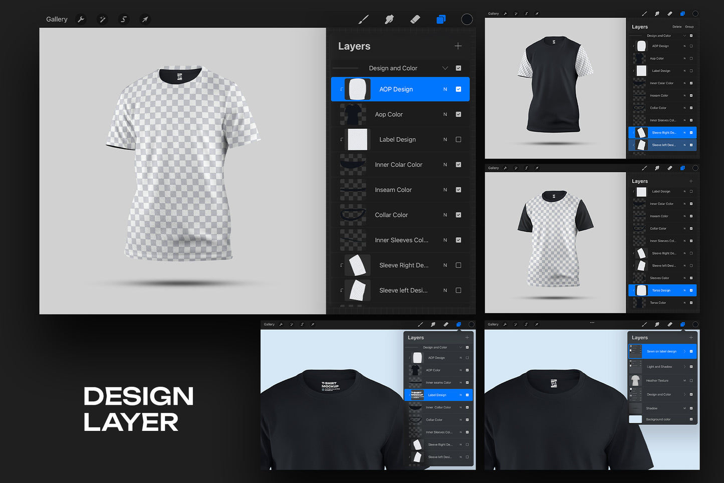 7 Mockups Man T-Shirt for Procreate