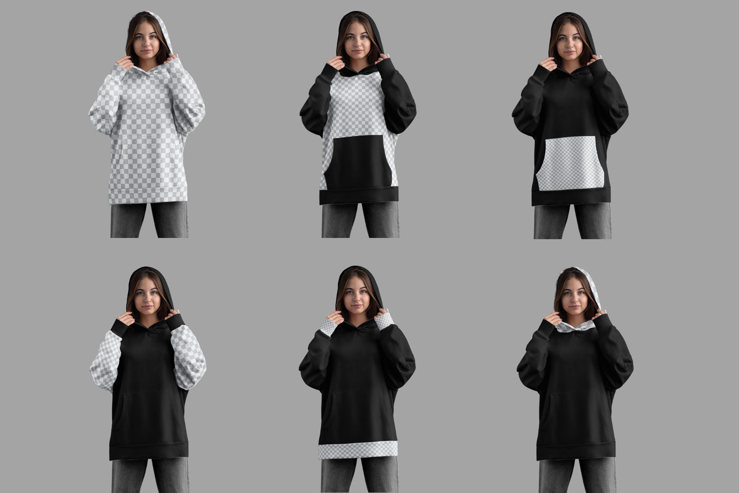 5 Mockups Woman Oversize Long Hoodie. vol.02