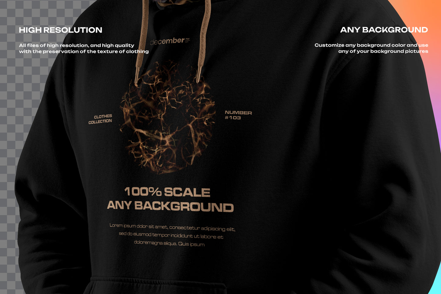 4 Mockups Oversize Hoodie. Front and Back