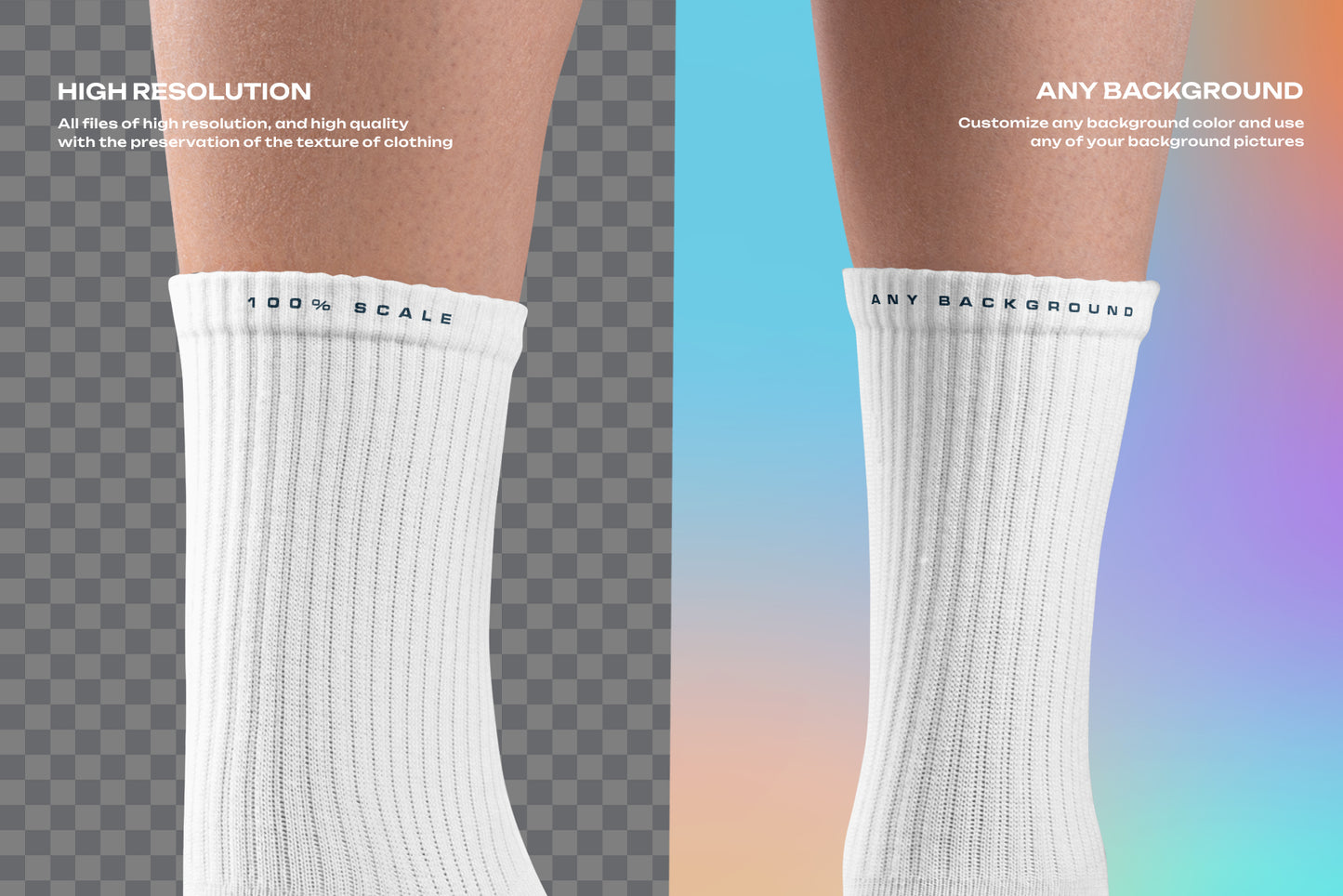 10 Mockups High Socks on the Woman Legs