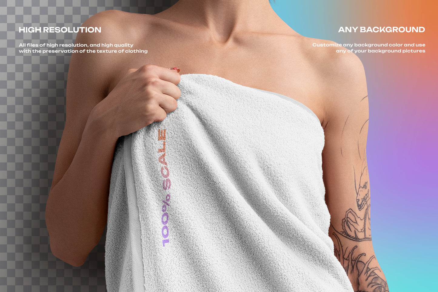 7 Mockup of a Large Bath / Beach Towel