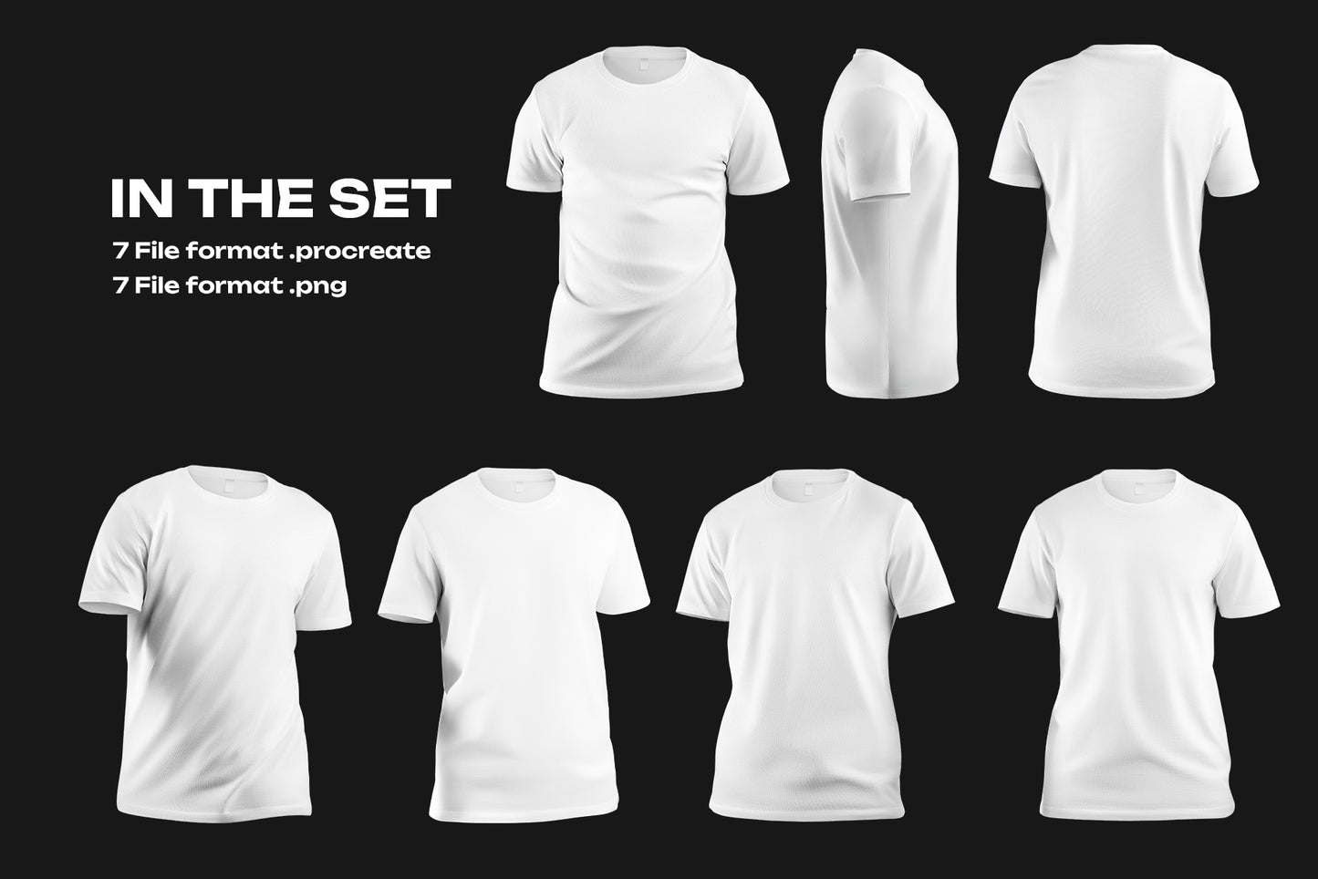 7 Mockups Man T-Shirt for Procreate