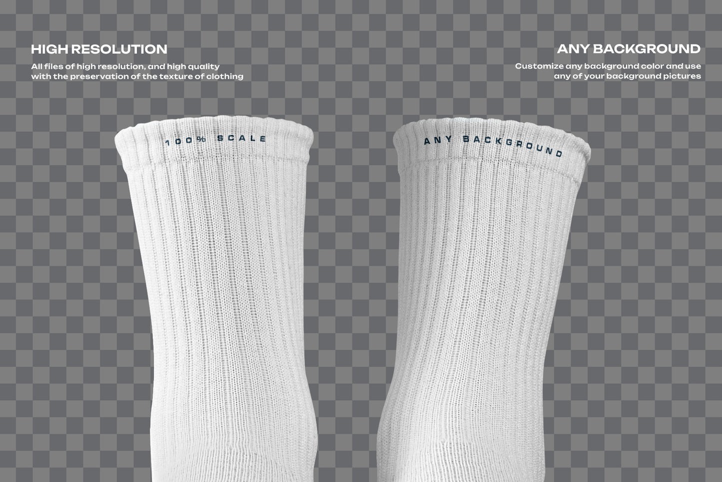 7 Mockups Medium Socks in the 3D Style