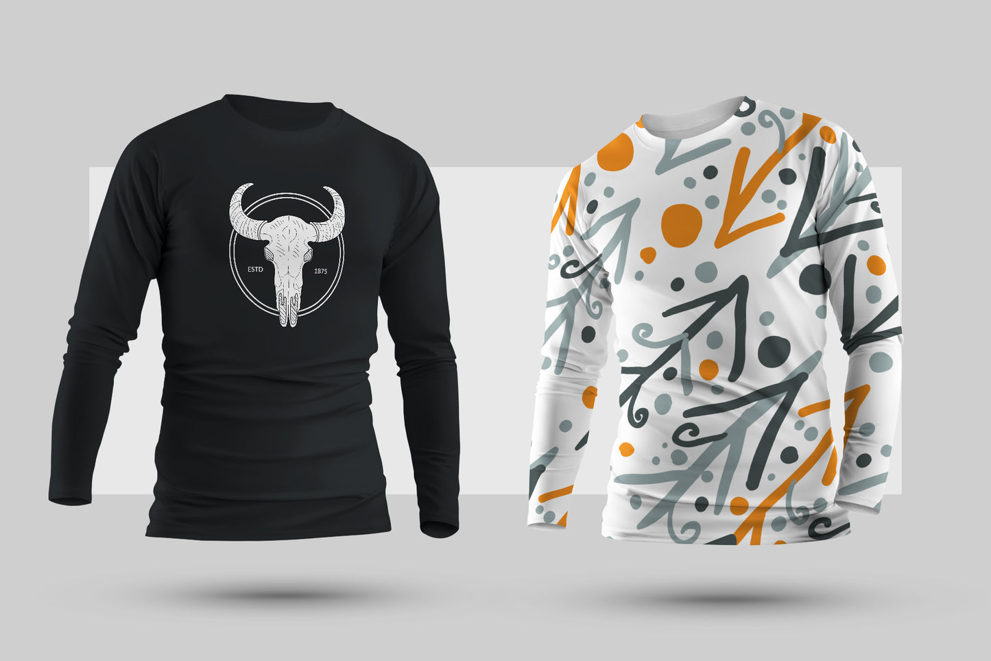 5 Men's Mockups Longsleeve T-Shirt