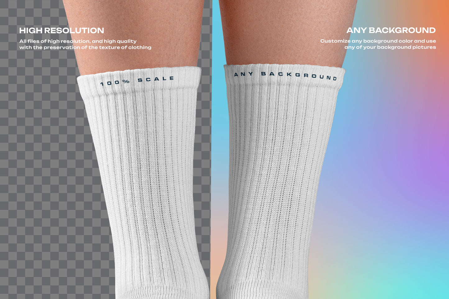10 Mockups Long Socks on the Woman Legs