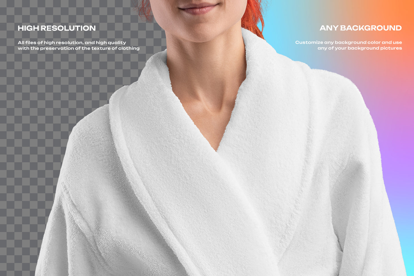 5 Mockups of a Terry Long Robe