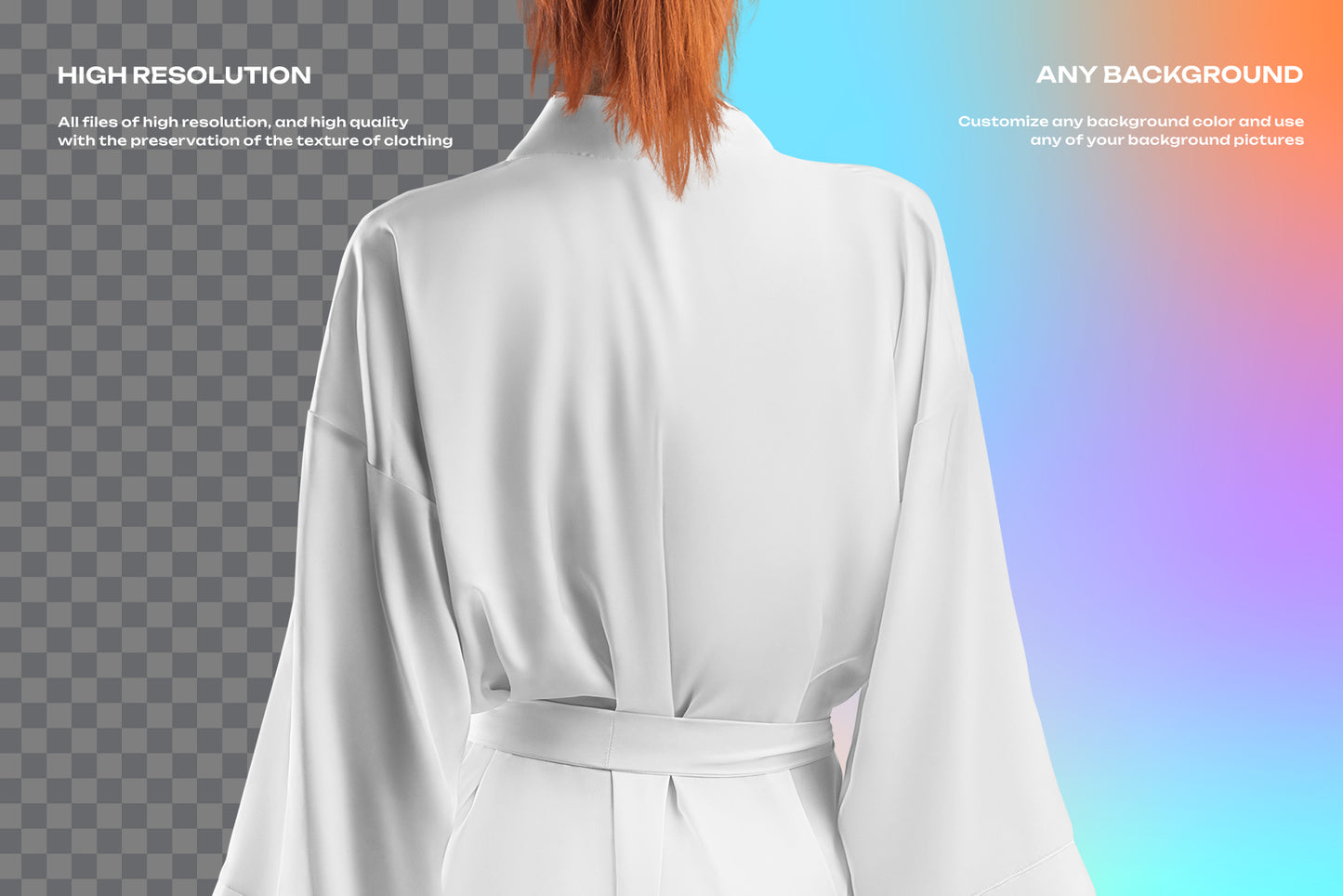 6 Mockups of a Silk Robe. Vol 02