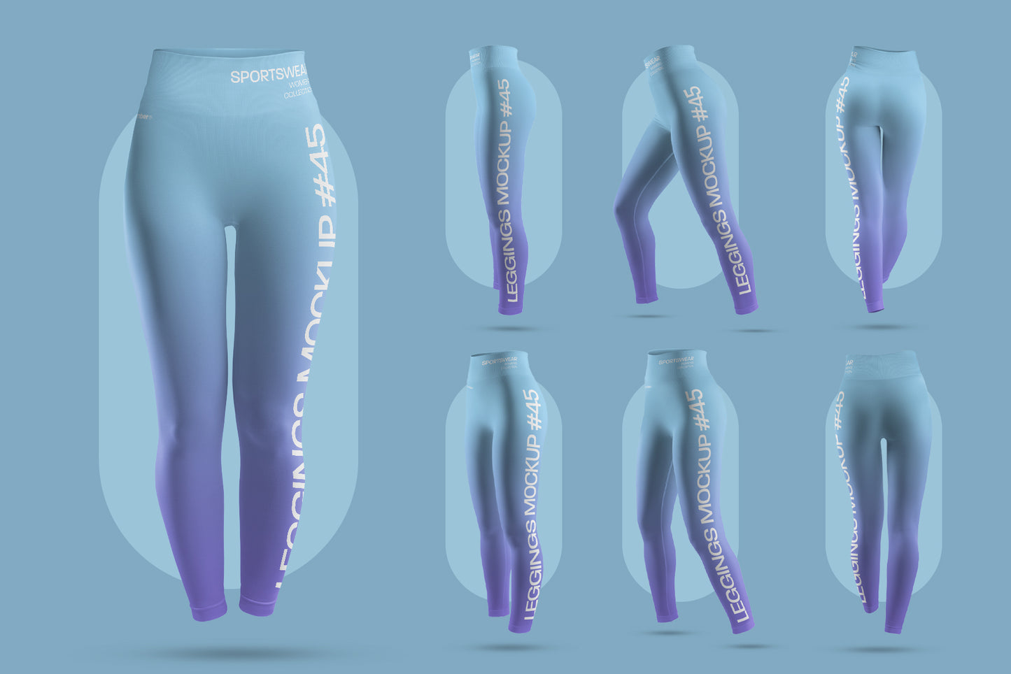 7 Mockups Sports Leggings With Wide Elastic Waist