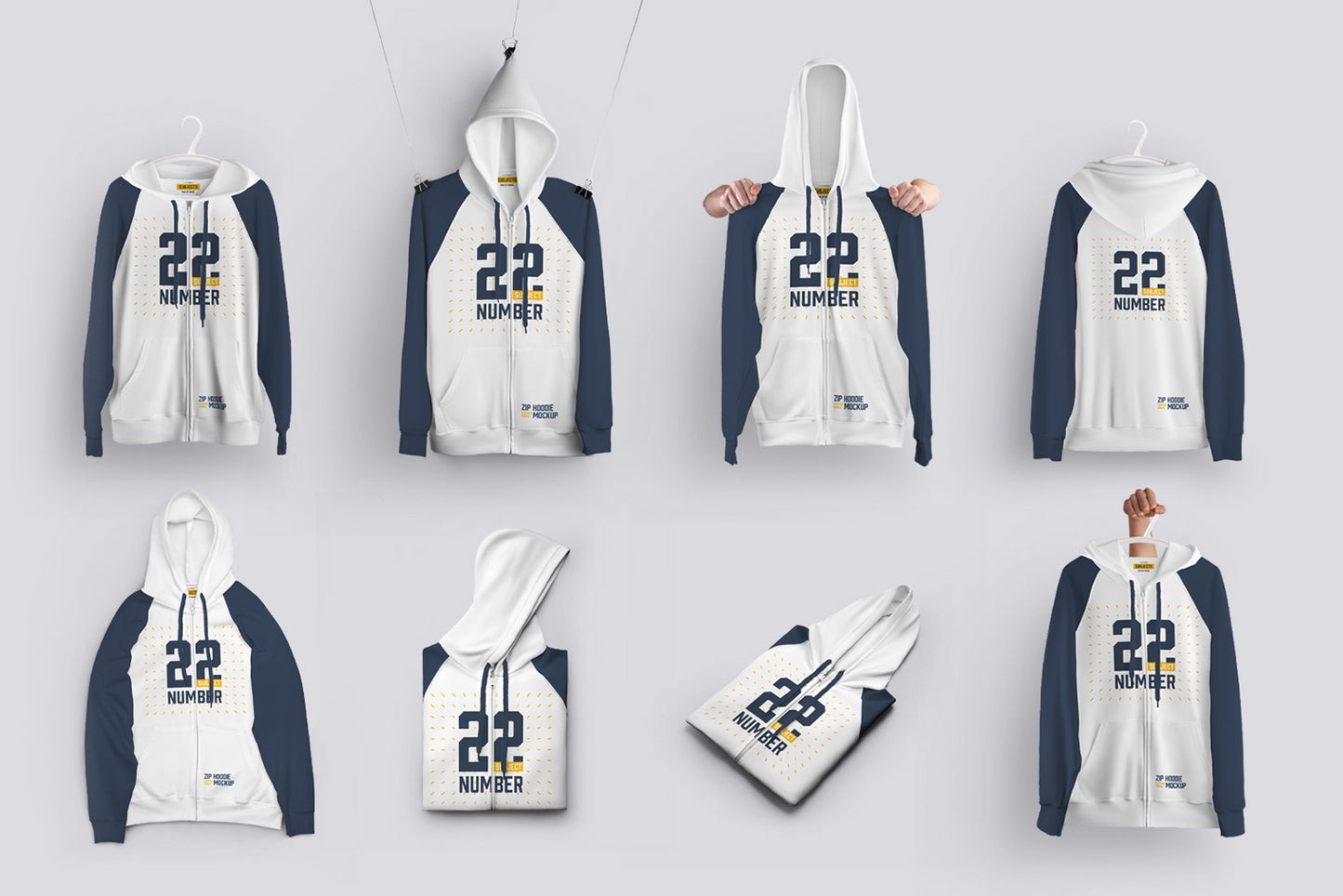 24 Zip Hoodie Mockup - Man/3D/Subjects ( Collection #5 )
