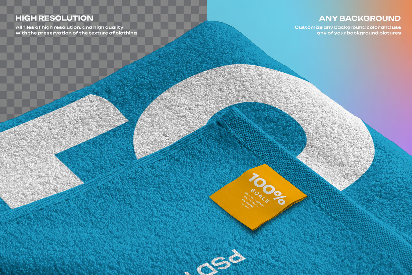 6 Mockup of a Large Bath / Beach Towel 