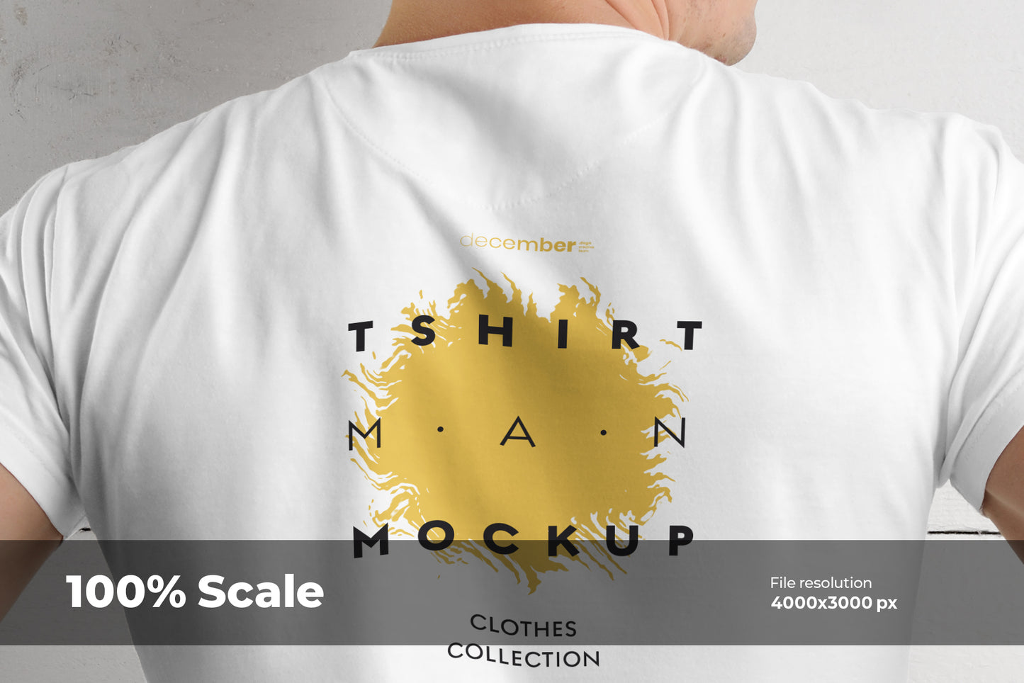9 T-Shirt Men's Mockups on Wooden Background