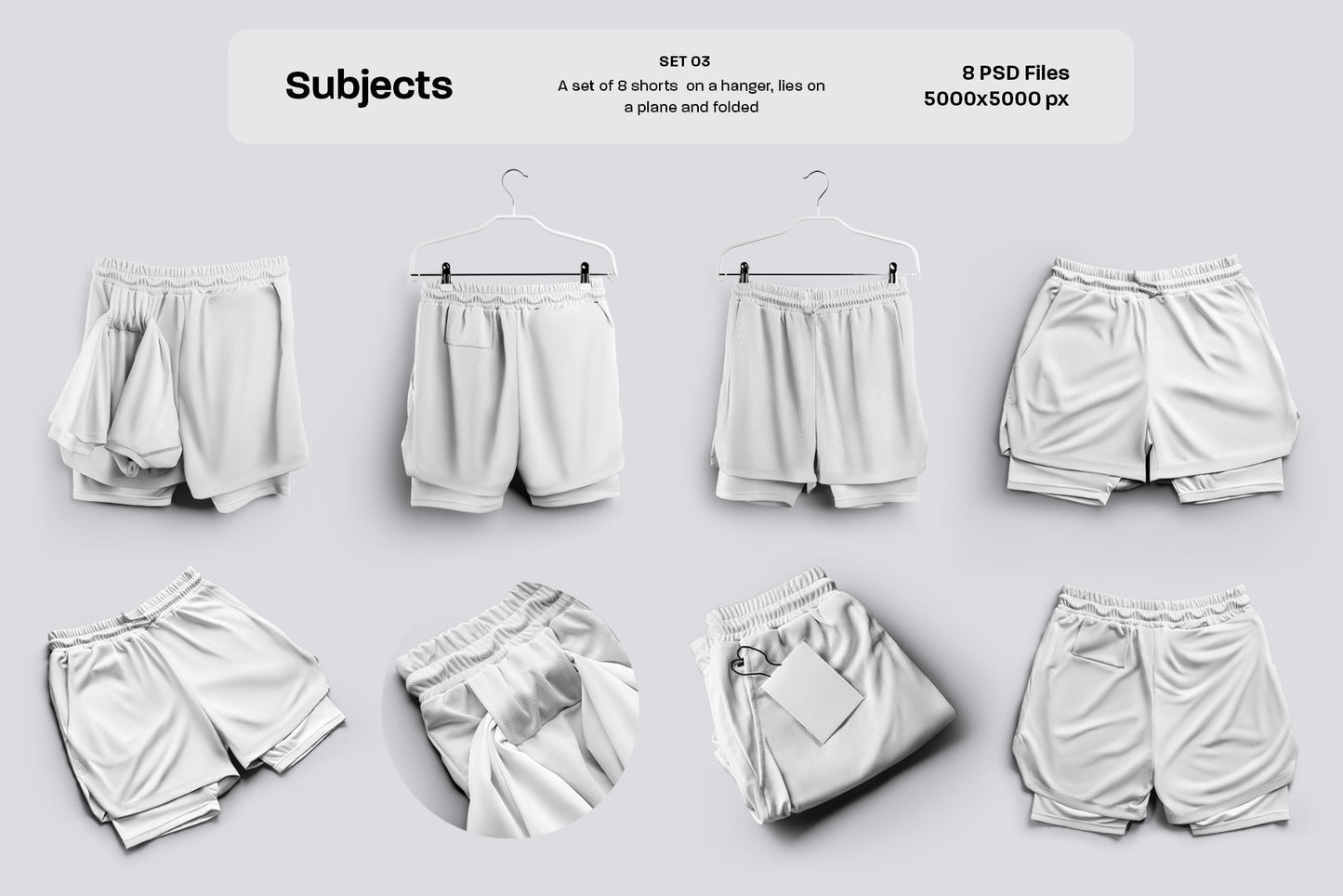 22 Men's Mockups Shorts with Compression Liner - Man/3D/Subjects ( Collection #6 )