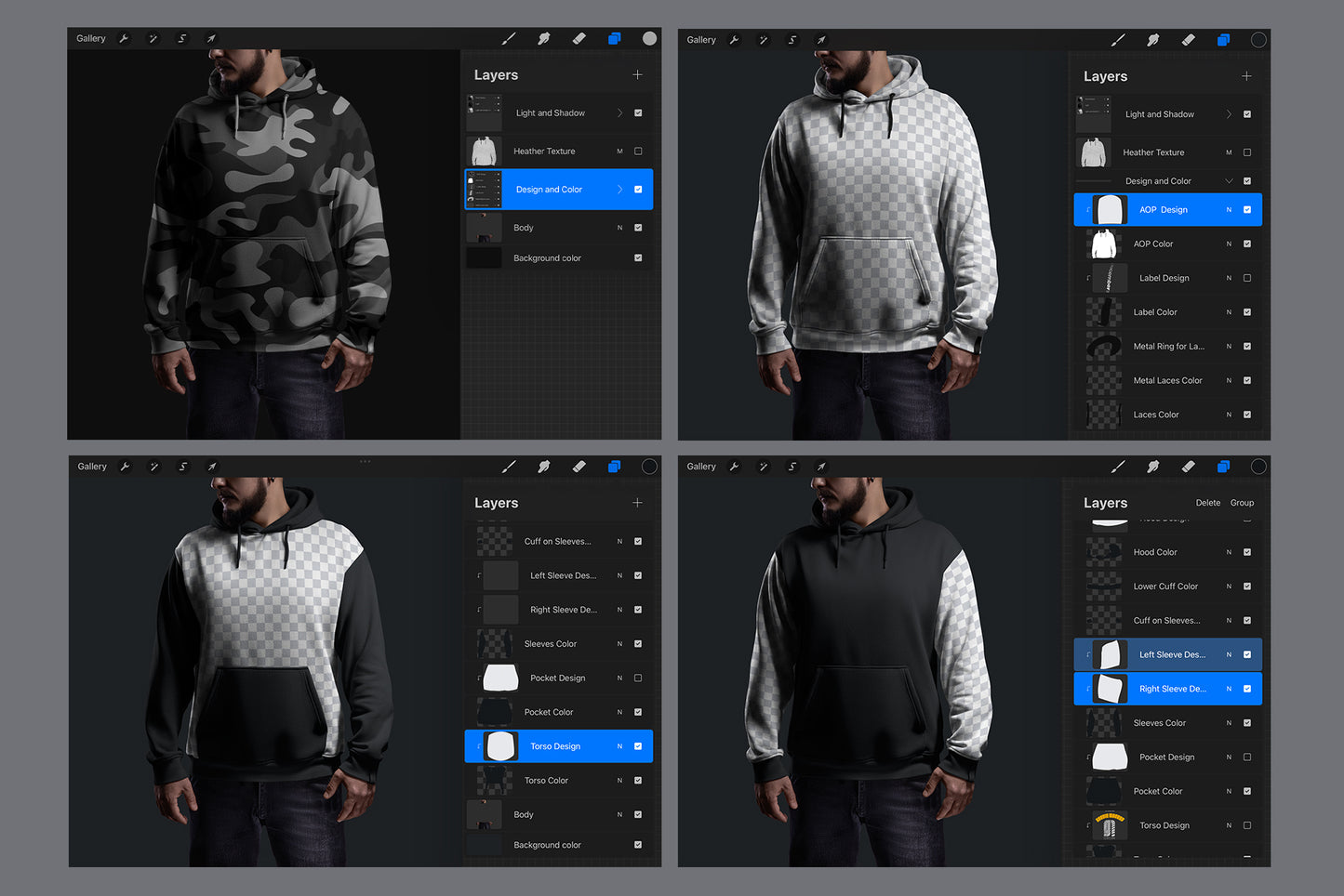 5 Mockups Oversize Hoodie for Procreate