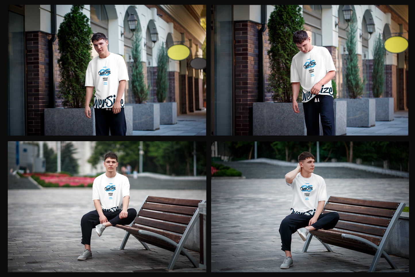 8 Oversized T-shirt Mockup. Urban Style