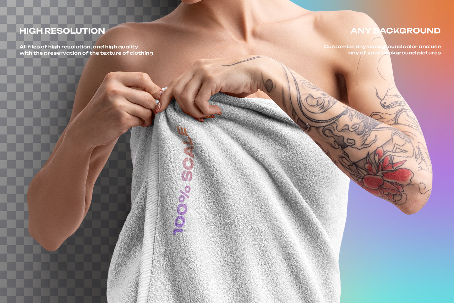 6 Mockup of a Large Bath / Beach Towel. Vol.2