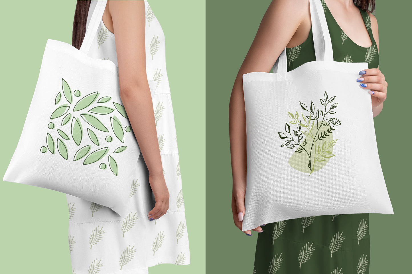 6 Shopping Tote Bag Mockups in the Hands of a Girl
