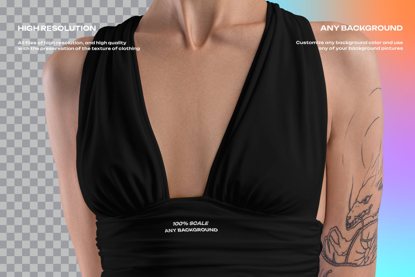 6 Mockups of a One Piece Women's Swimsuit