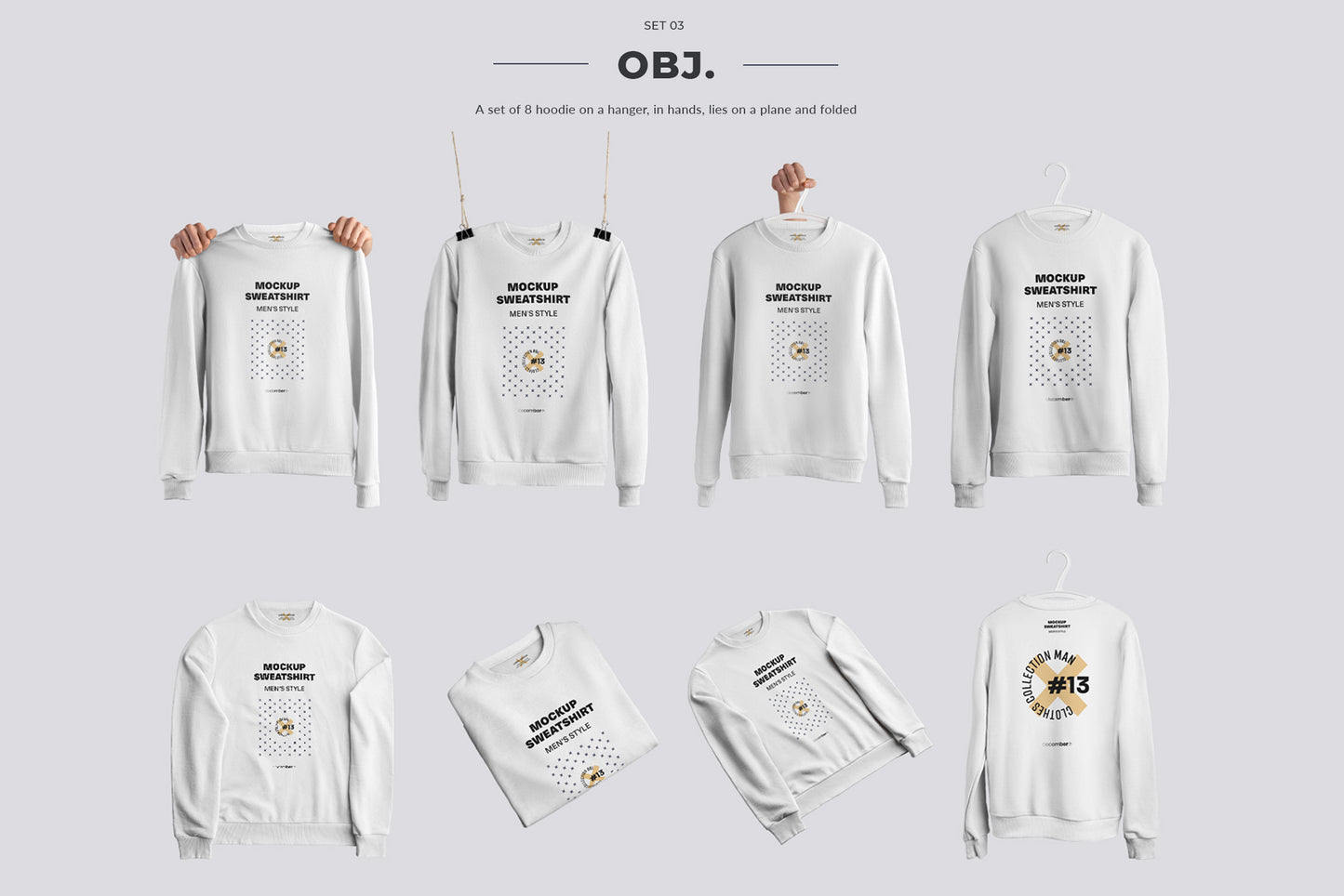 24 Mockup Men Sweatshirt - Man/3D/Objects ( Collection #3 )