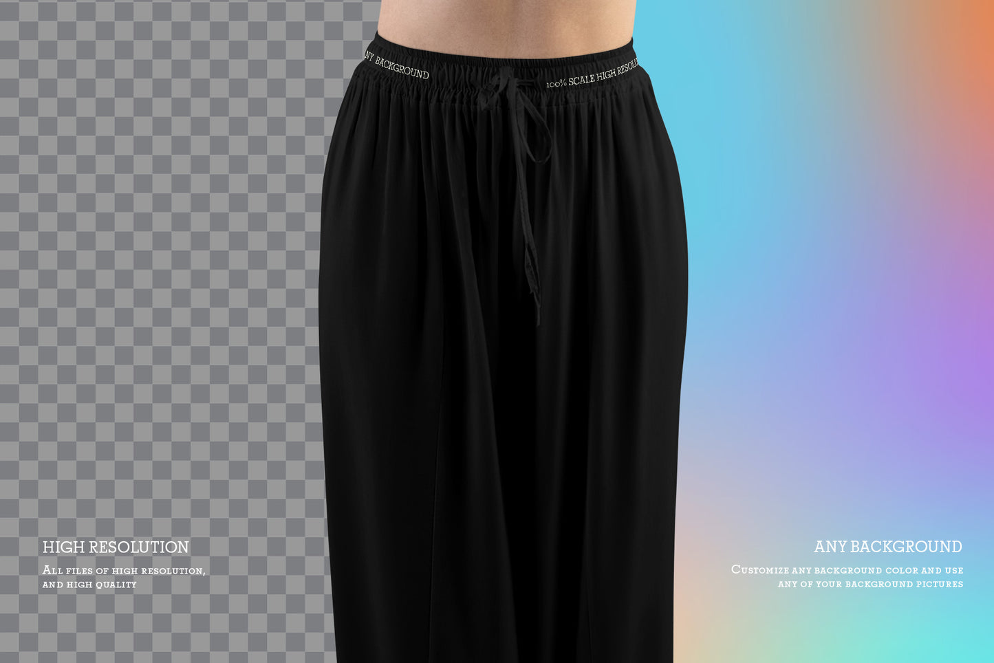 5 Wide Leg Pants Mockups and Top for Yoga and Pilates. vol.02