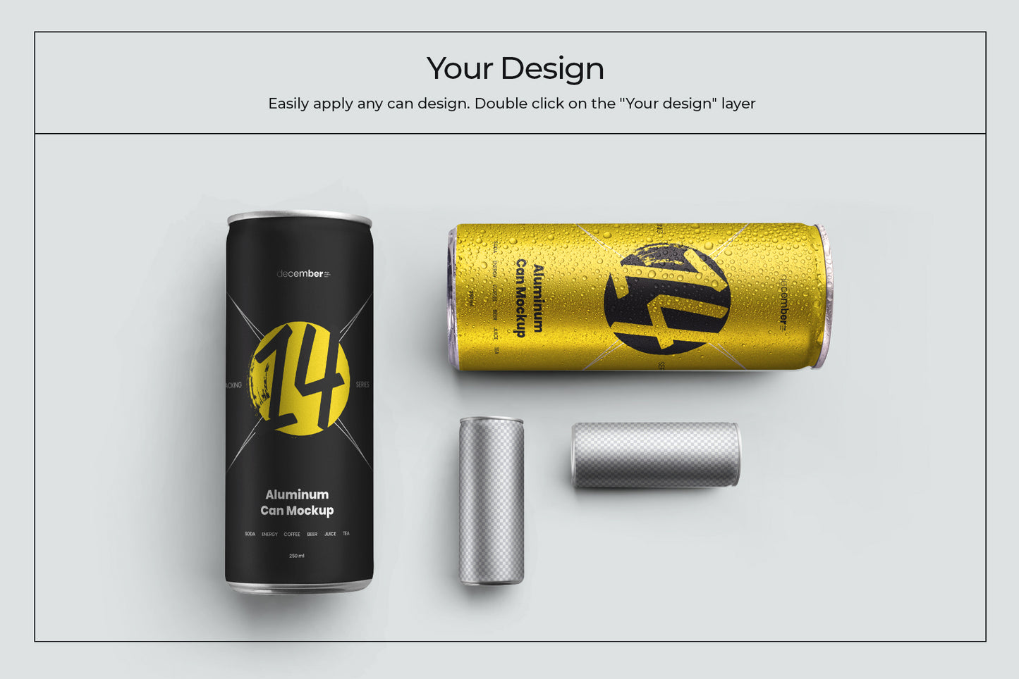 10 Mockups Aluminium Can 250 ml