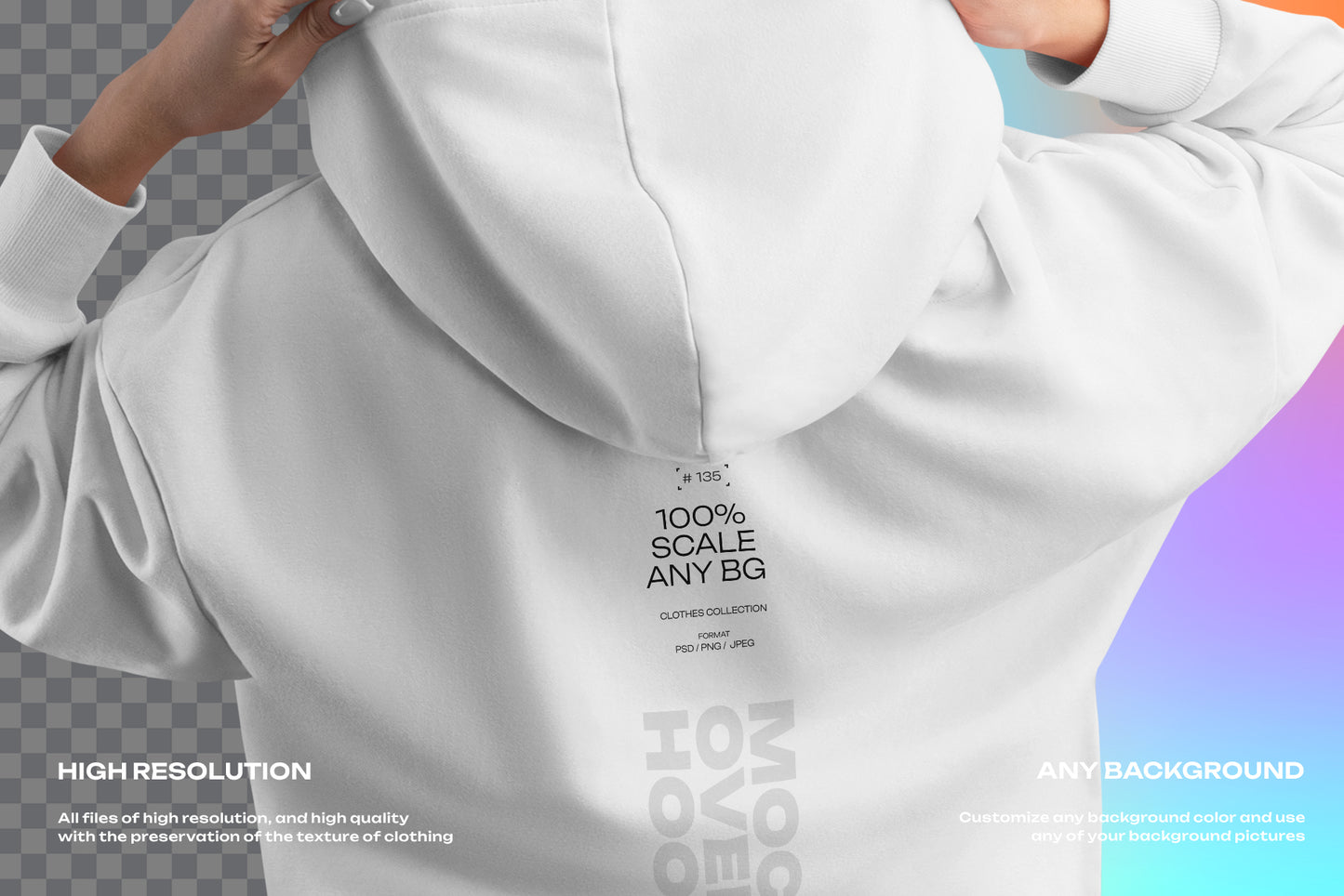 4 Mockups Woman Oversize Long Hoodie. vol.03
