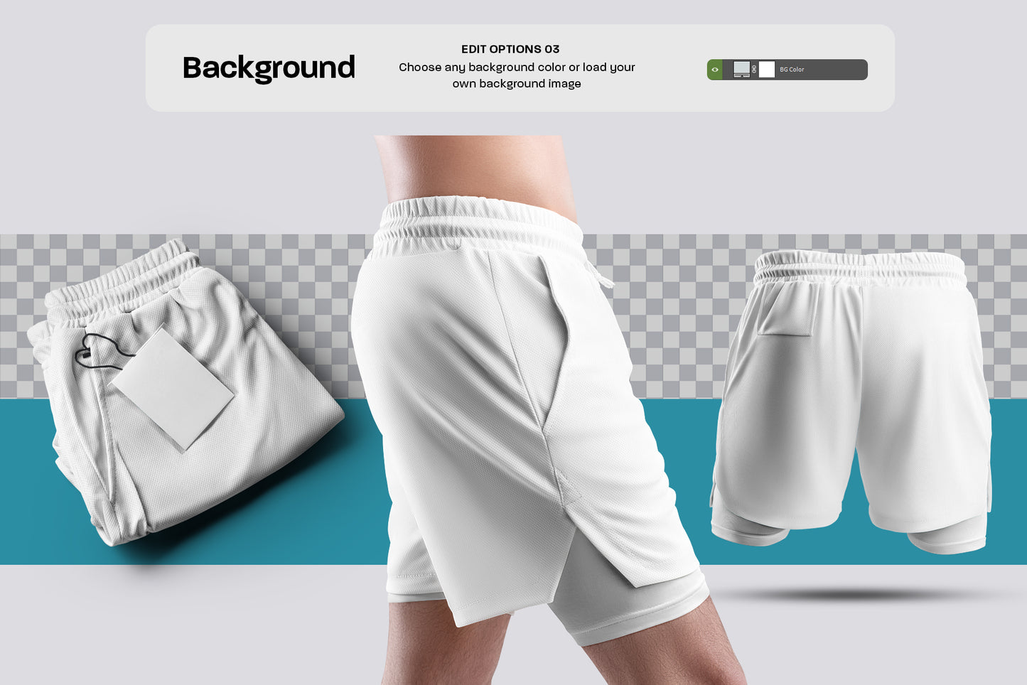 22 Men's Mockups Shorts with Compression Liner - Man/3D/Subjects ( Collection #6 )