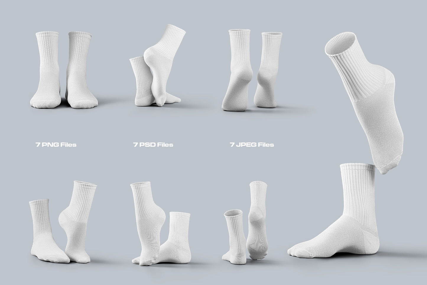 7 Mockups Medium Socks in the 3D Style