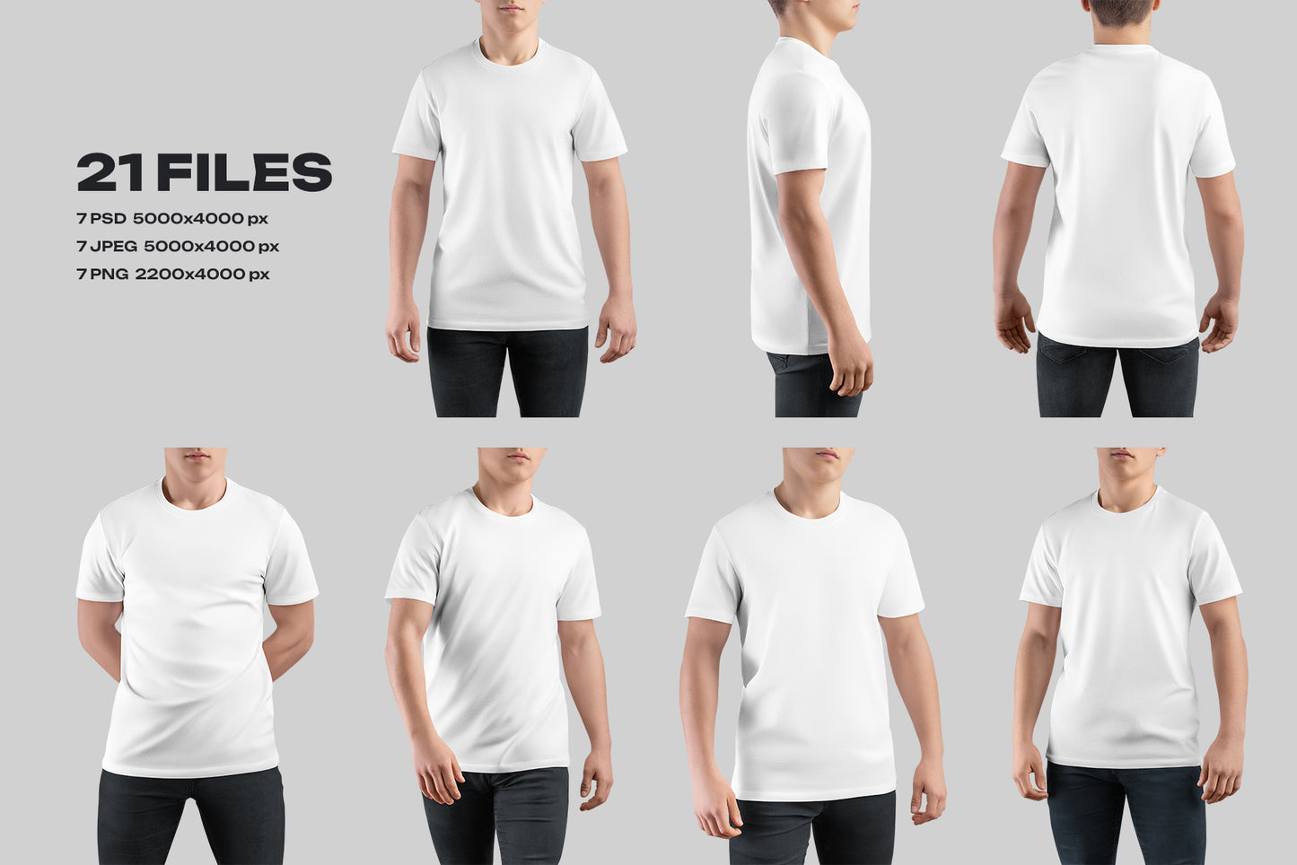 7 Mockups Man T-Shirt