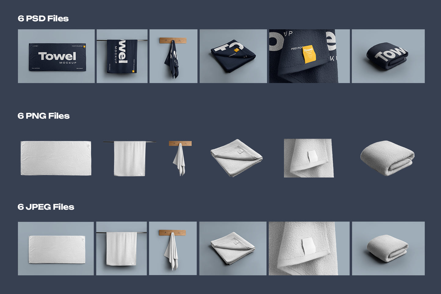 6 Mockup of a Large Bath / Beach Towel 
