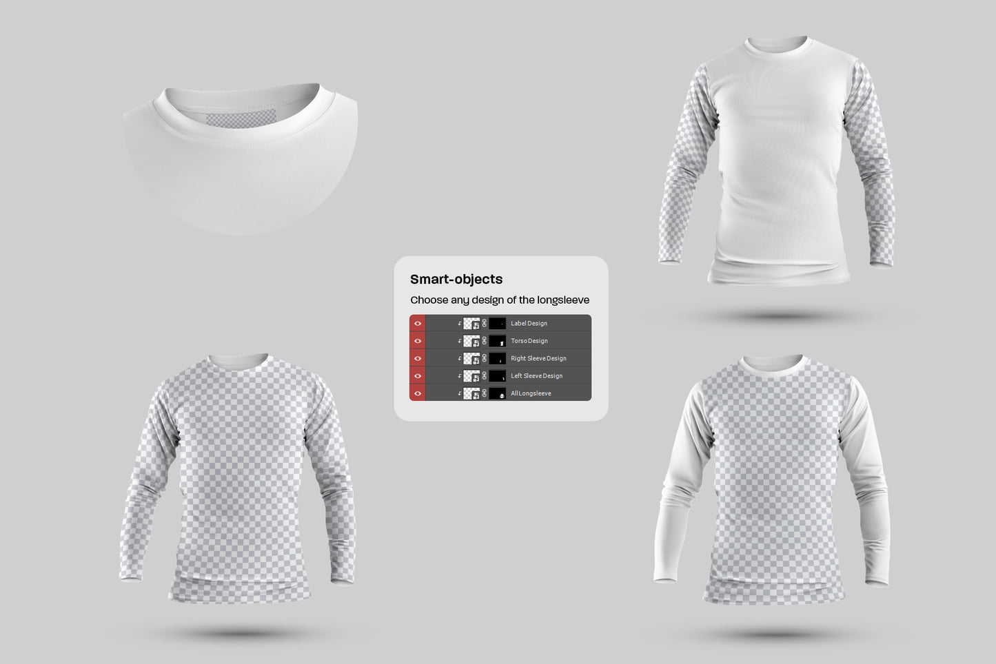 5 Men's Mockups Longsleeve T-Shirt