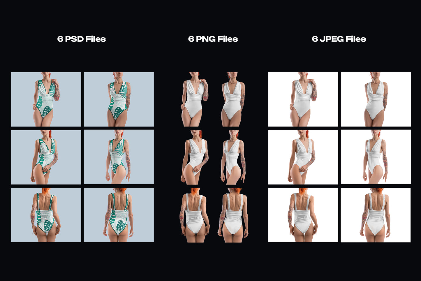 6 Mockups of a One Piece Women's Swimsuit